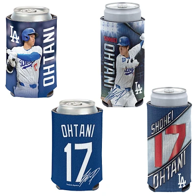 WinCraft Shohei Ohtani Los Angeles Dodgers Slim et 12 oz. Pack de quatre refroidisseurs de canettes