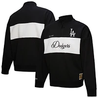 Women's Mitchell & Ness Black Los Angeles Dodgers Cooperstown Collection Quarter-Zip Pullover Top