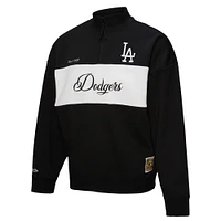 Women's Mitchell & Ness Black Los Angeles Dodgers Cooperstown Collection Quarter-Zip Pullover Top