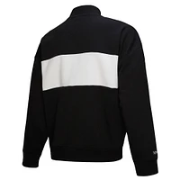 Women's Mitchell & Ness Black Los Angeles Dodgers Cooperstown Collection Quarter-Zip Pullover Top