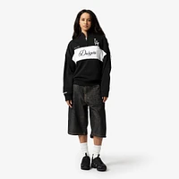 Women's Mitchell & Ness Black Los Angeles Dodgers Cooperstown Collection Quarter-Zip Pullover Top