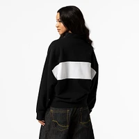 Women's Mitchell & Ness Black Los Angeles Dodgers Cooperstown Collection Quarter-Zip Pullover Top