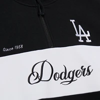 Women's Mitchell & Ness Black Los Angeles Dodgers Cooperstown Collection Quarter-Zip Pullover Top