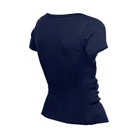 Women's New Era  Navy Los Angeles Dodgers Cropped Summer City Connect V-Neck T-Shirt