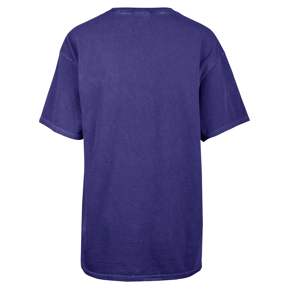 Women's '47 Navy Los Angeles Dodgers Flashing Lights Boyfriend T-Shirt