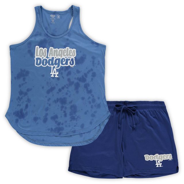 Ensemble de nuit Concepts Sport Royal Los Angeles Dodgers pour femmes, débardeur et short Cloud grande taille