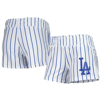 Concepts Sport - Short de nuit blanc à fines rayures Los Angeles Dodgers Reel pour femme