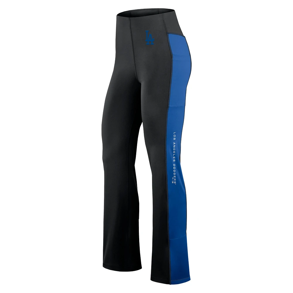 Women's Fanatics Black Los Angeles Dodgers Studio Fitted Flared Leggings