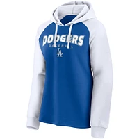 Chandail rechargé Fanatics Royal/White Los Angeles Dodgers pour femmes - Sweat à capuche