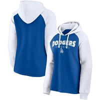 Chandail rechargé Fanatics Royal/White Los Angeles Dodgers pour femmes - Sweat à capuche