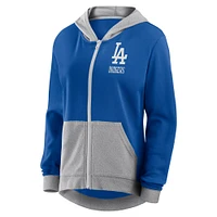 Women's Fanatics  Royal Los Angeles Dodgers Hit It French Terry Full-Zip Hoodie