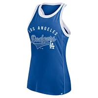Women's Fanatics Royal Los Angeles Dodgers Tailsweep Fashion Racerback Rhinestone Tank Top