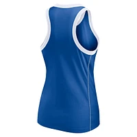 Women's Fanatics Royal Los Angeles Dodgers Tailsweep Fashion Racerback Rhinestone Tank Top