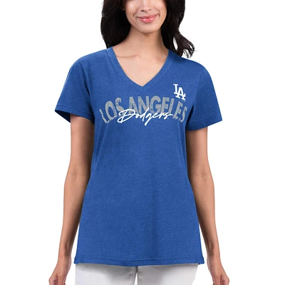 T-shirt à col en V G-III 4Her par Carl Banks Royal Los Angeles Dodgers pour femmes