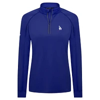 Women's Levelwear Royal Los Angeles Dodgers Kinetic Insignia 2.0 Raglan Quarter-Zip Top