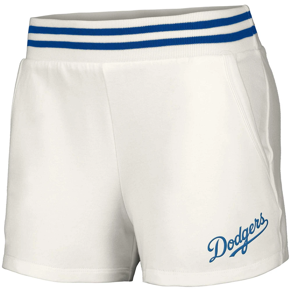 Women's Lusso  White Los Angeles Dodgers Maeg Tri-Blend Pocket Shorts