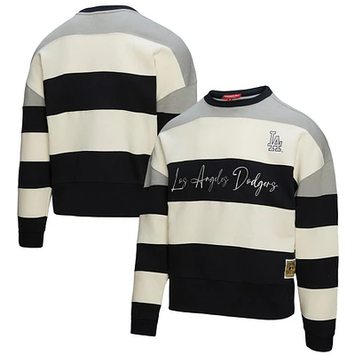 Sweat-shirt en molleton imprimé gris/noir pour femme Mitchell & Ness des Dodgers de Los Angeles, collection Cooperstown