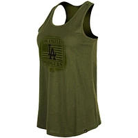 Women's New Era Olive 2023 Los Angeles Dodgers Armed Forces Day Racerback Tank Top