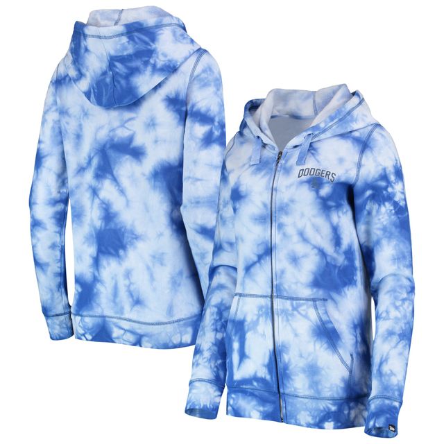 NWE DODGRS BLEU FEMME TIE DYE CAPUCHE À FERMETURE ÉCLAIR COMPLÈTE SWTLADZIP