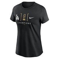 Women's Nike Black Los Angeles Dodgers 2024 World Series Champions Lockup T-Shirt