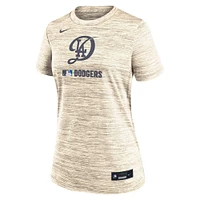 Women's Nike Cream Los Angeles Dodgers Authentic Collection City Connect Velocity Performance T-Shirt