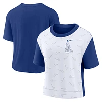 T-shirt Nike Los Angeles Dodgers Line Up High Hip Fashion pour femme - Bleu roi/blanc