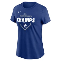 T-shirt Nike Royal Los Angeles Dodgers 2024 World Series Champions Lock Up pour femme
