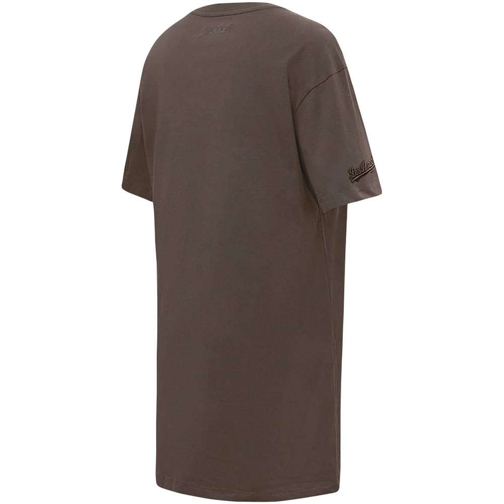 Women's Pro Standard Brown Los Angeles Dodgers Neutral T-Shirt Dress