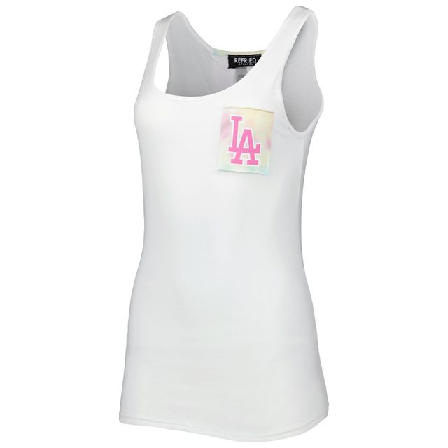 Débardeur tie-dye blanc Los Angeles Dodgers Refried Apparel pour femme