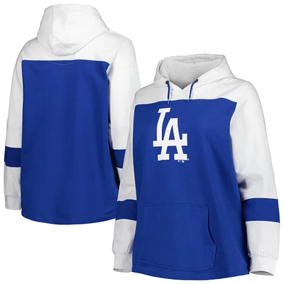Sweat à capuche colorblock taille plus Royal Los Angeles Dodgers pour femme