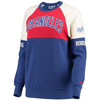 Women's Starter Royal/Red Los Angeles Dodgers Baseline Raglan Pullover Sweatshirt