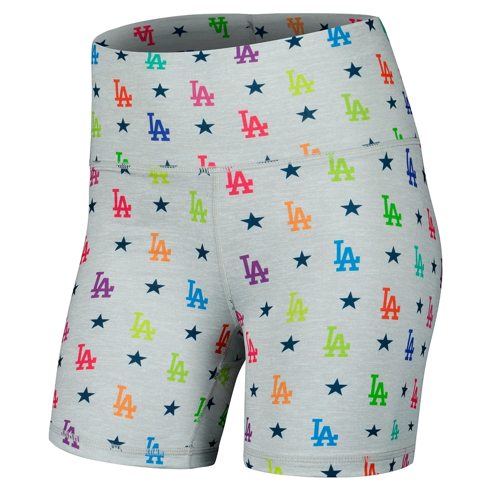 Women's Terez Gray Los Angeles Dodgers TLC Rainbow Shorts