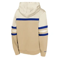 Youth Mitchell & Ness  Cream Los Angeles Dodgers Head Coach Pullover Hoodie