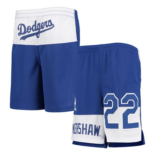Clayton Kershaw Royal Los Angeles Dodgers Pandemonium Short avec nom et numéro pour jeune