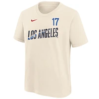 Youth Nike Shohei Ohtani Cream Los Angeles Dodgers 2024 City Connect Fuse Name & Number T-Shirt