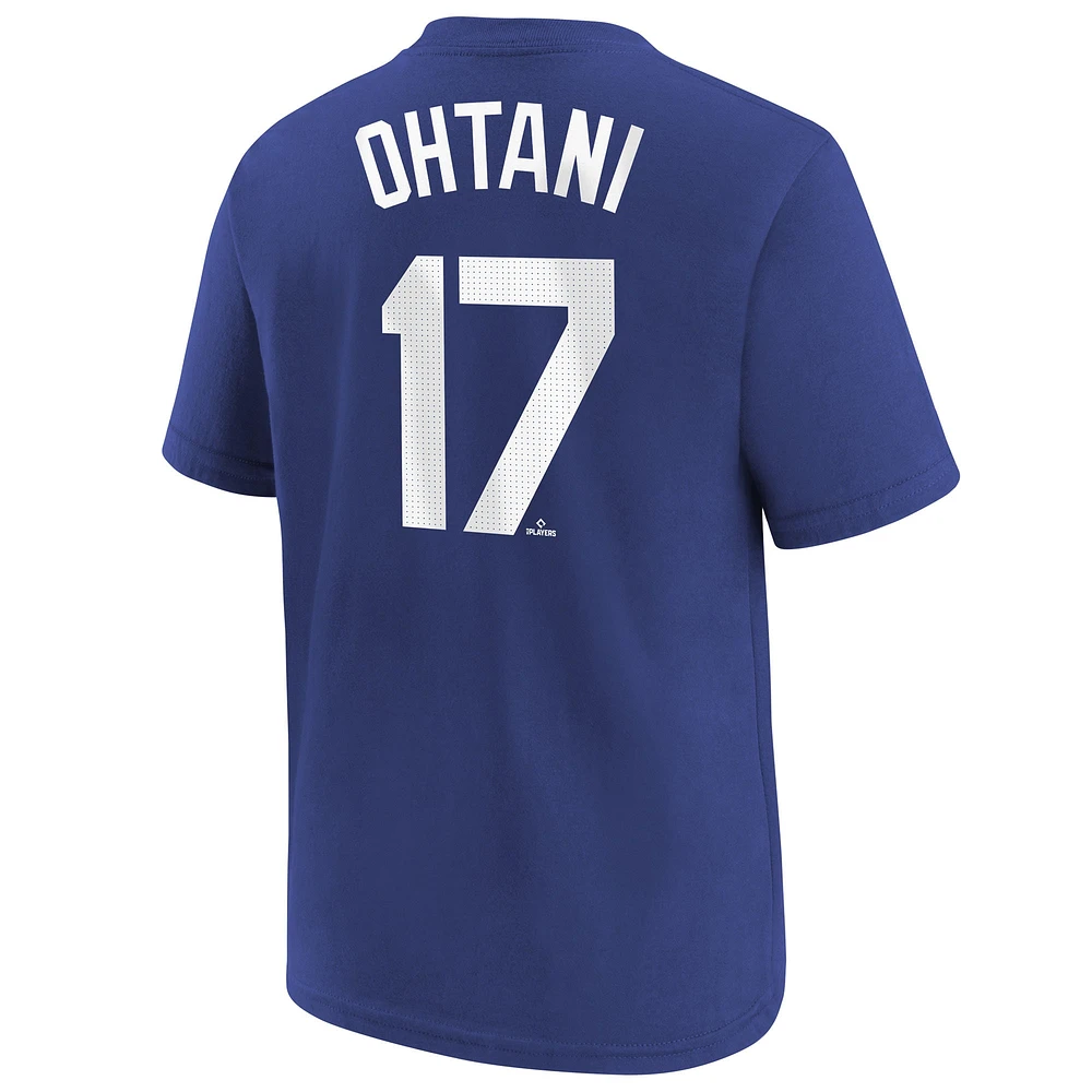 Youth Nike Shohei Ohtani Royal Los Angeles Dodgers Name & Number T-Shirt