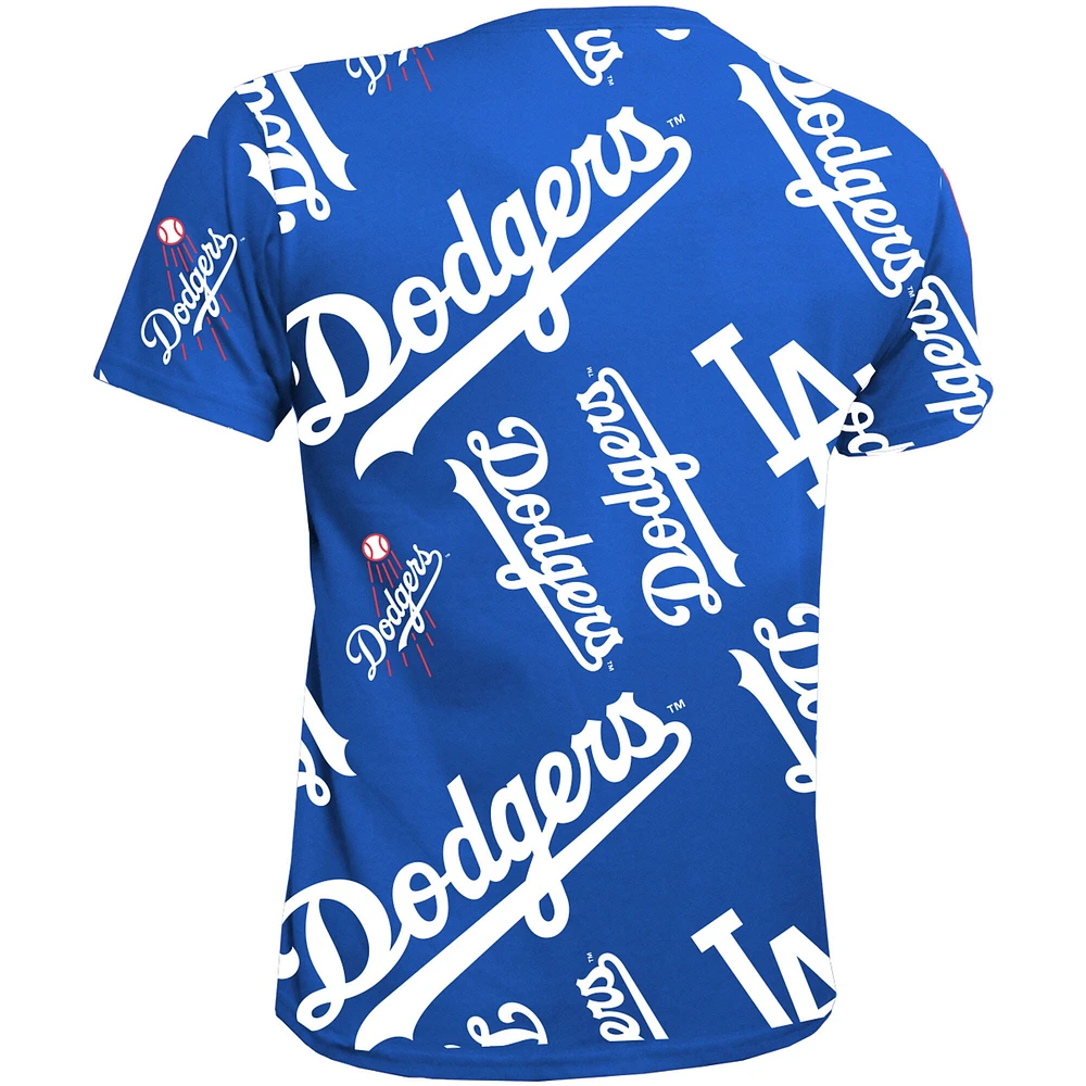 Youth Stitches Royal Los Angeles Dodgers Allover Team T-Shirt