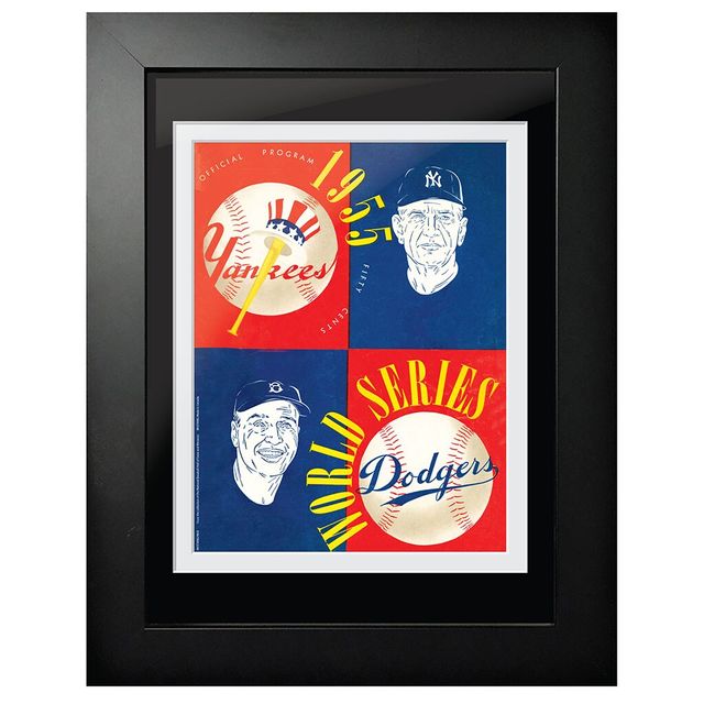 Los Angeles Dodgers vs. New York Yankees 1955 World Series - Couverture de programme encadrée 12'' x 16''