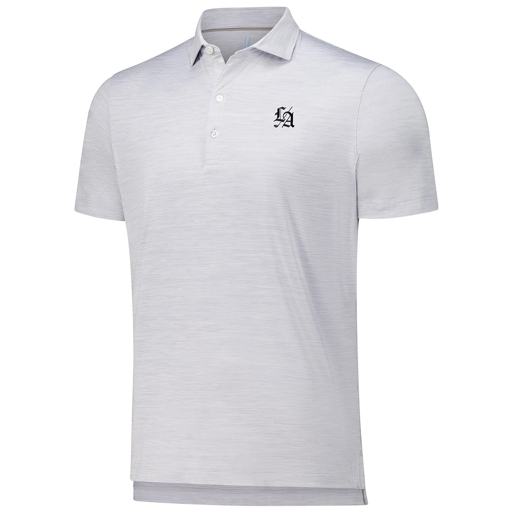 Men's johnnie-O Gray Los Angeles Golf Club Huron Solid Featherweight Performance Polo