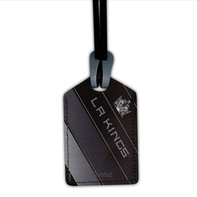 Étiquette de bagage en cuir personnalisée Los Angeles Kings noire