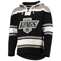 Men's '47 Luc Robitaille Black Los Angeles Kings Retired Player Name & Number Lacer Pullover Hoodie