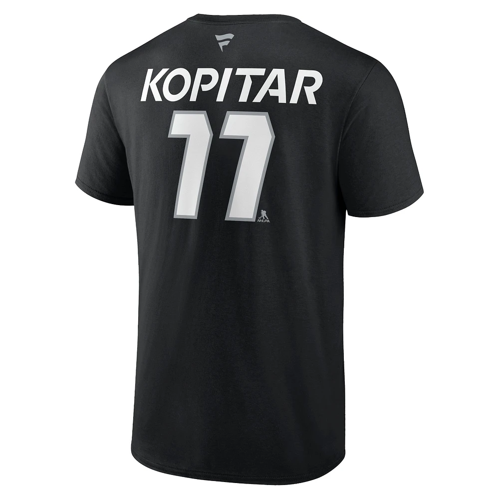 Men's Fanatics Anze Kopitar Black Los Angeles Kings Authentic Pro Prime Name & Number T-Shirt