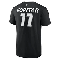 Men's Fanatics Anze Kopitar Black Los Angeles Kings Authentic Pro Prime Name & Number T-Shirt