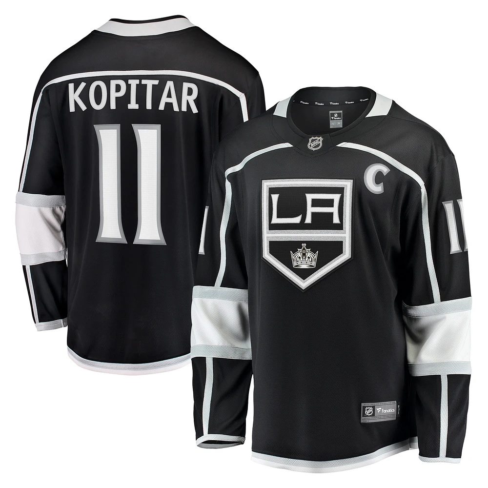 Maillot Breakaway à domicile Fanatics Anze Kopitar noir des Kings de Los Angeles pour hommes