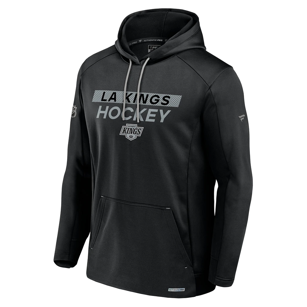 Men's Fanatics  Black Los Angeles Kings Authentic Pro Rink Fleece Pullover Hoodie