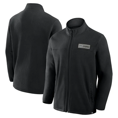 Veste polaire entièrement zippée Fanatics noire Los Angeles Kings Home Ice pour homme