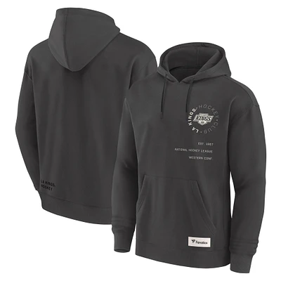 Men's Fanatics Charcoal Los Angeles Kings Future Ground Info Pullover Hoodie