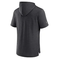 Men's Fanatics Heather Charcoal Los Angeles Kings Authentic Pro Road Performance Short Sleeve Pullover Hoodie