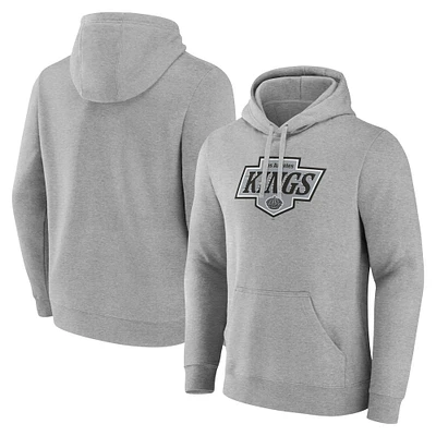 Men's Fanatics Heather Gray Los Angeles Kings New Primary Logo Pullover Hoodie
