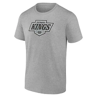T-shirt avec nouveau logo principal des Kings de Los Angeles Fanatics gris chiné pour hommes